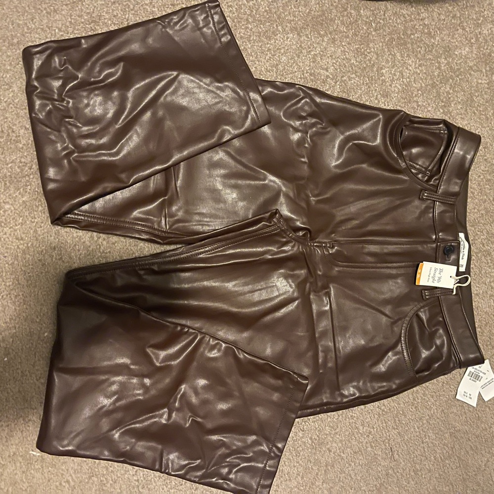 Abercrombie brown leather pants